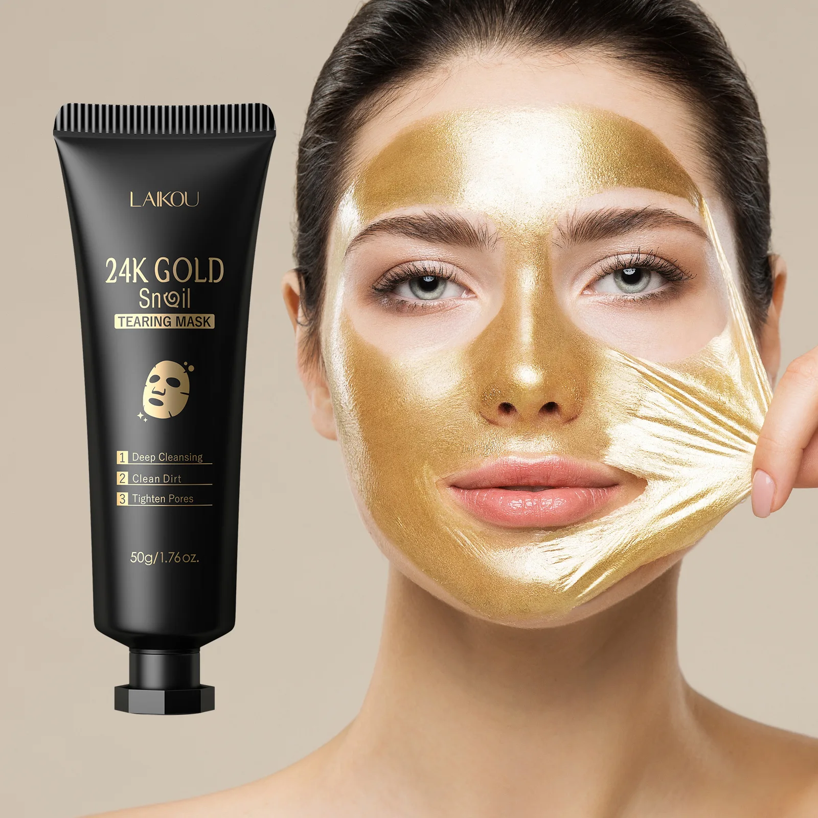 

LAIKOU 24K Gold Snail Collagen Mask Peeling Face Mask Anti Wrinkle Whitening Blackhead Removal Facial Tear Off Mask Skin Product
