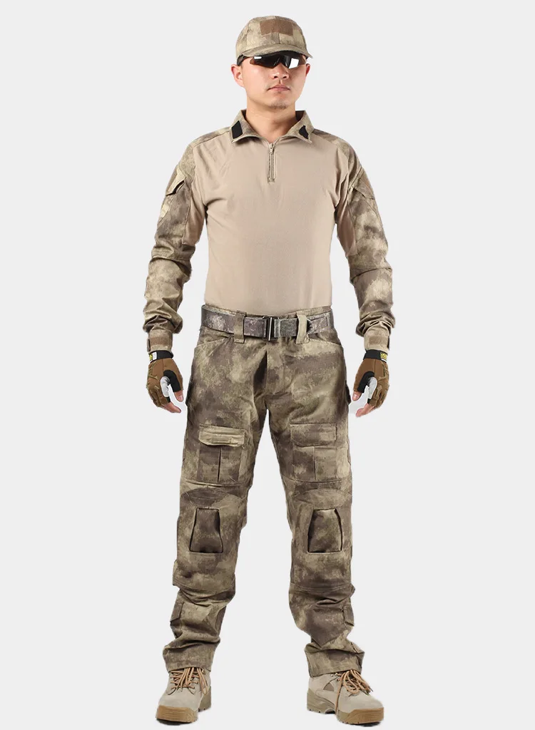 Tactical Suit Set Uniform Military Uniform Camouflage Pants Suit Jacket Air Gun Hunting Special Forces With Protective Gear