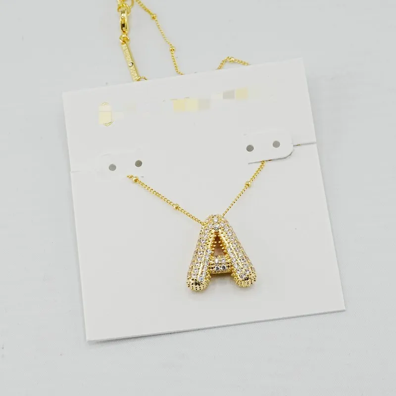 KS European and American Trends, Sweet, Fresh and Simple Commuting Inlaid with Shiny Rhinestone Alphabet Versatile Necklace