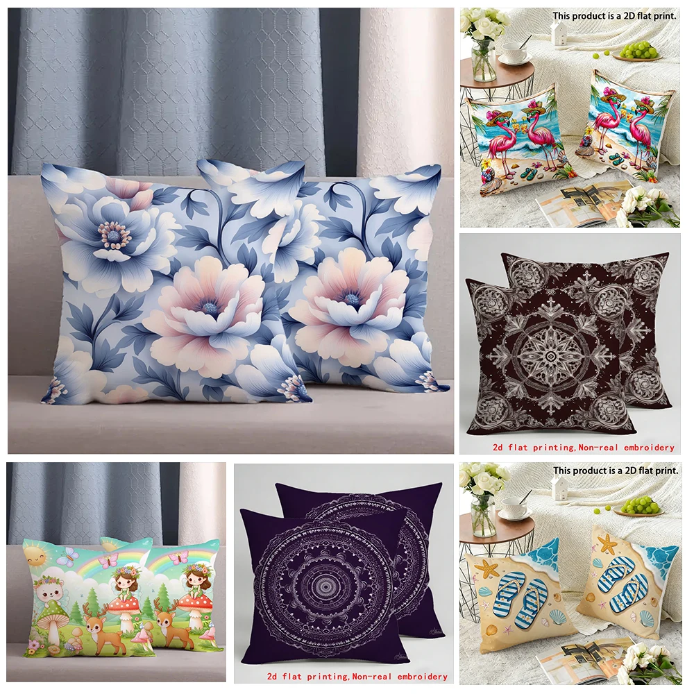 

Floral Patterned Pillowcase for Cozy LifeCushion covers, zippered, decorative pillowcases, 45x45 cover sleeves