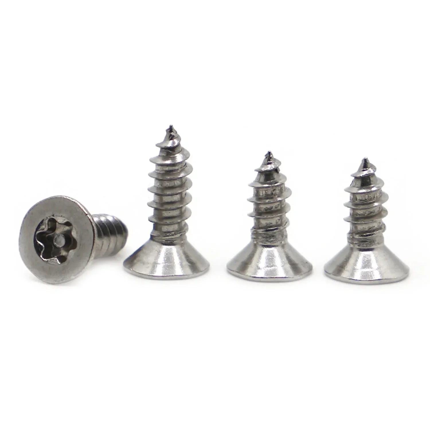 

M2.9 M3.5 M3.9 M4.2 M4.8 Six Lobe Torx Flat Countersunk Head with Pin 304 Stainless Steel Security Wood Self-tapping Screw