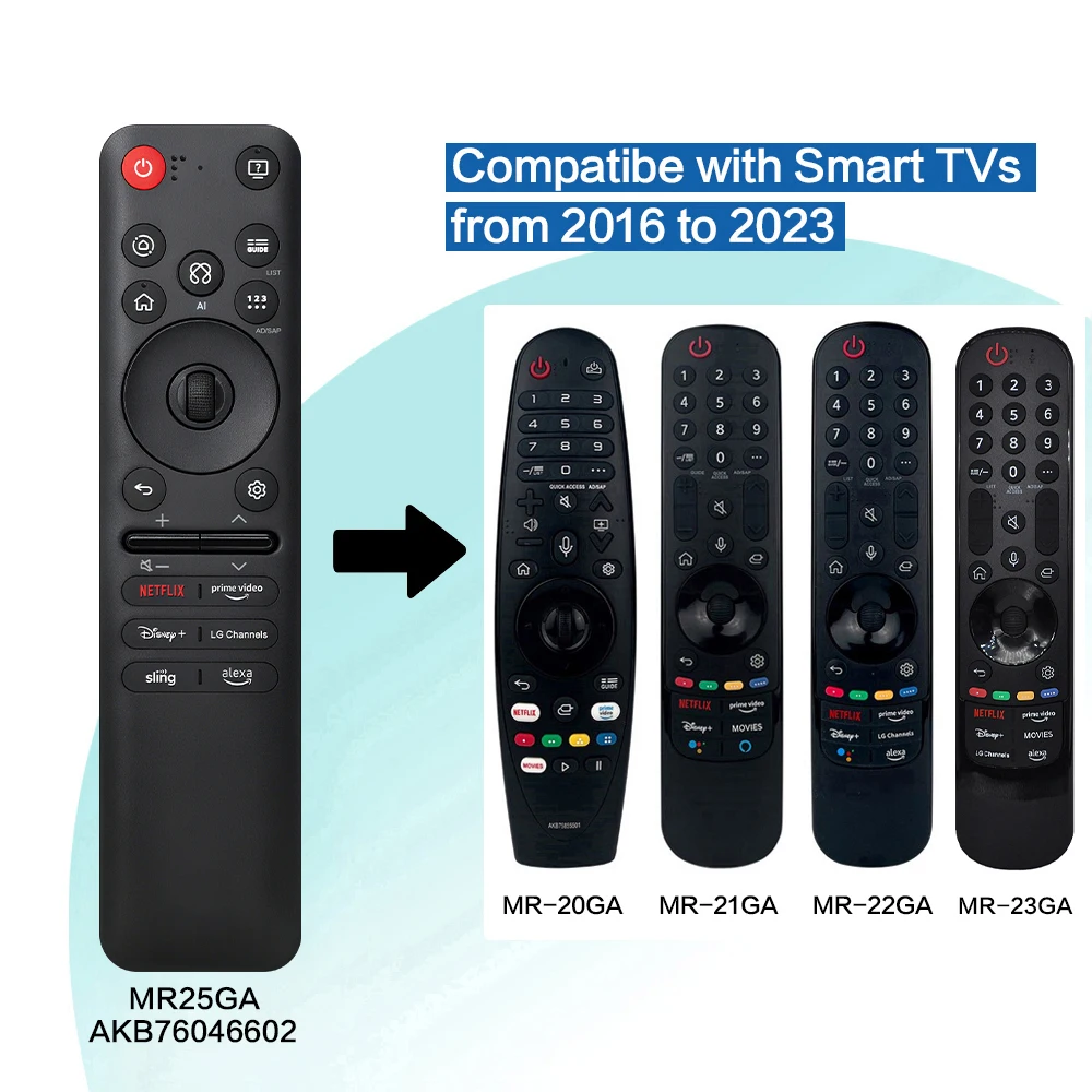 MR25GA AKB76046602 Voice Cursor Remote Control for LG 4K Smart TV, Replacement Controller for LED LCD TV with Long Range