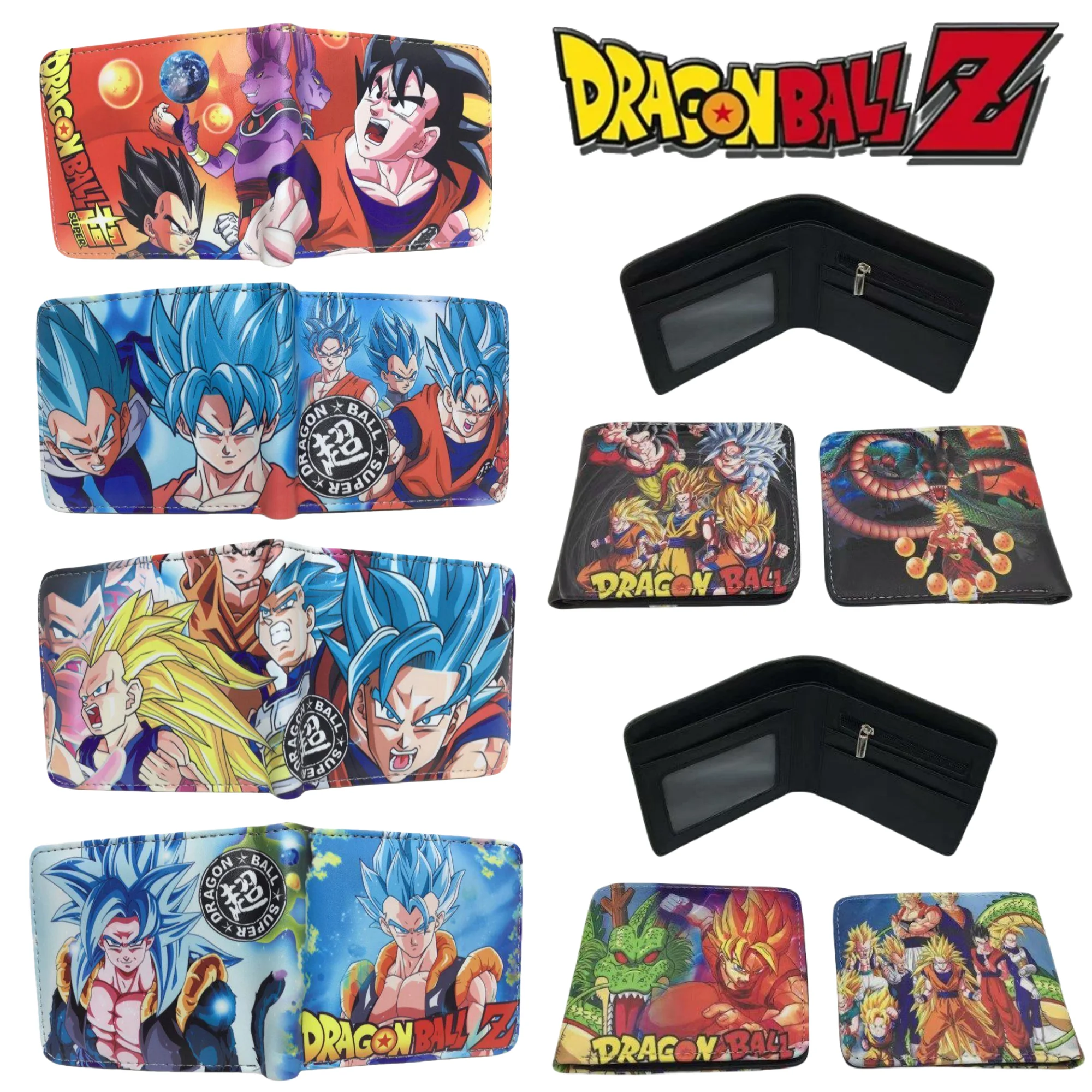 

Кошелек из искусственной кожи с рисунком аниме Dragon Ball Son Goku, водонепроницаемый кошелек для монет, портативный складной, крутой, многофункциональный, держатель для карт