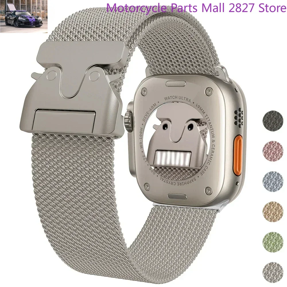 Bracelet à boucle milanaise pour Apple Watch Band, 44mm, 45mm, 41mm, 49mm, 42mm, 40mm, 46mm, Correa, Iwatch Series 10, 9, 7, 8, 5, 6, SE Ultra2