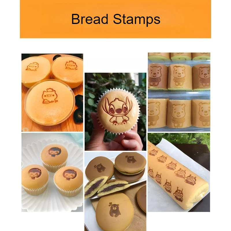قالب وضع علامات الكيك وجه مبتسم لفات البيض خبز كب كيك مع حبوب حمراء ملء الخبز L آلة ختم إطار داعم