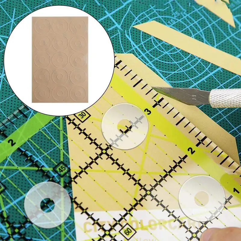 Non-slip Silicone Grips For Quilt Templates Slip Ruler Grip Stickers Transparent Non Slip Adhesive Rings 30PCS Non Slip Ruler