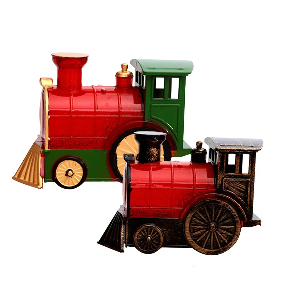 

2Pcs Train Plastic Christmas Adornment Home Ornament Kids Toy EcoFriendly Train Model Decor Festive Gifts