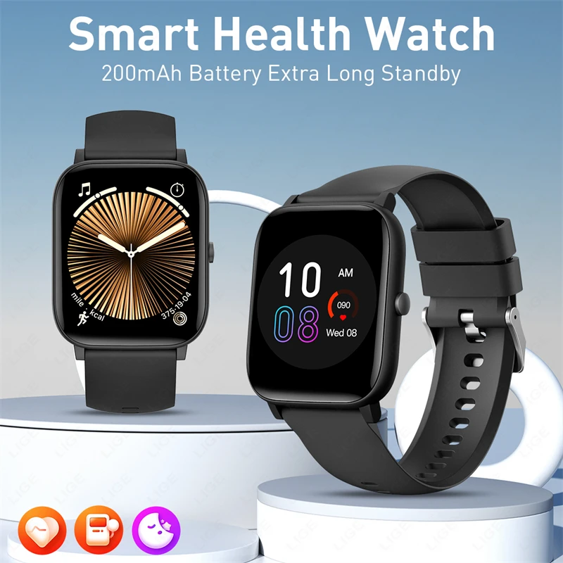 LIGE Bluetooth Call Smart Watch Heart Rate Blood Pressure Monitoring Women Smartwatch Waterproof Men Smartwatch For Android iOS