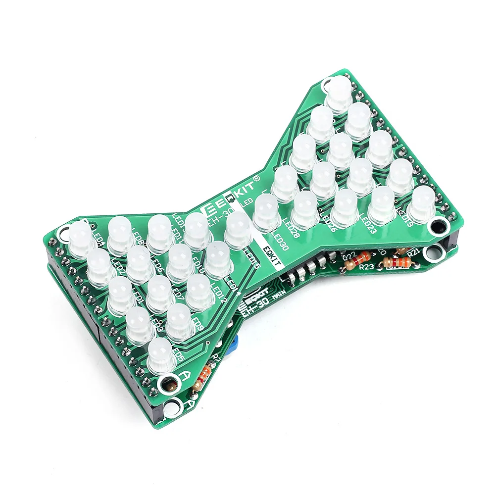 DC 5V Blue Red Green LED Hourglass DIY Electronic Kit Soldering Project Practice Adjustable Flowing Speed Double Layer PCB Board