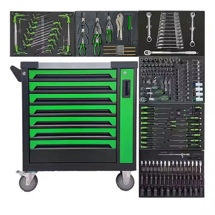 

CE 2025 Автоматический ремонт Crv Наборы механических инструментов Коробка Роликовый шкаф для инструментов/тележка/тележка/комод 200 шт. Хранение инструментов с Herramientas