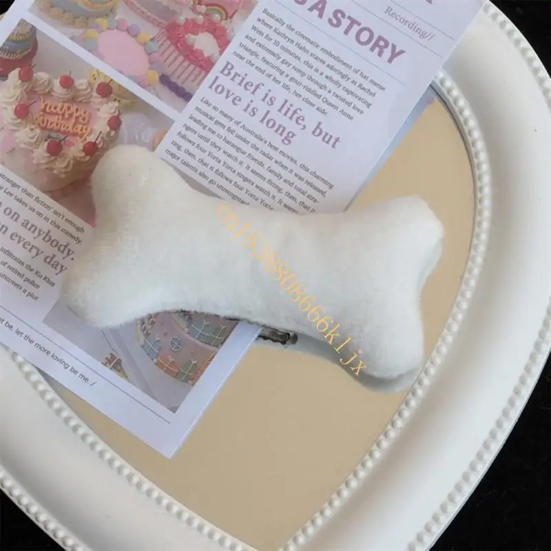 Clips cheveux en os chien épingles cheveux en os en peluche accessoires cosplay pour les femmes filles 066c