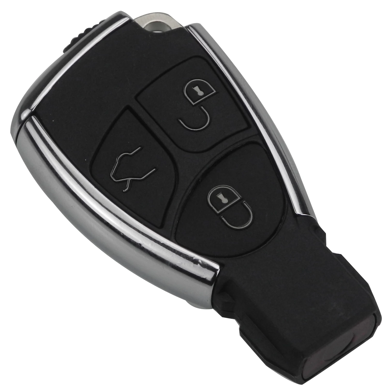 Jingyuqin Smart Car Key Shell For Mercedes For Benz B C E ML S CLK SLK CL GL Chrome Battery Holder Auto Remote Key Fob 3 Buttons