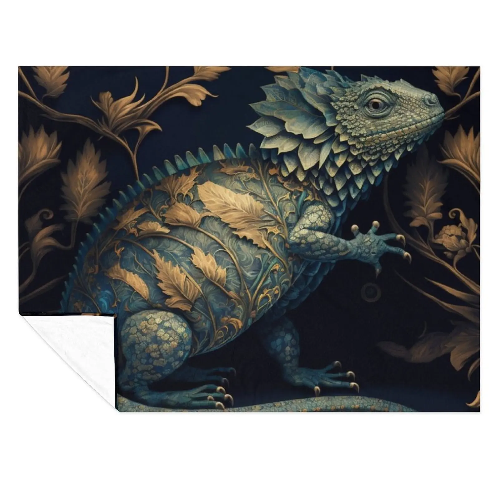 

Leaf lizard Throw Blanket Summer Shaggy Nap Decoratives Blankets
