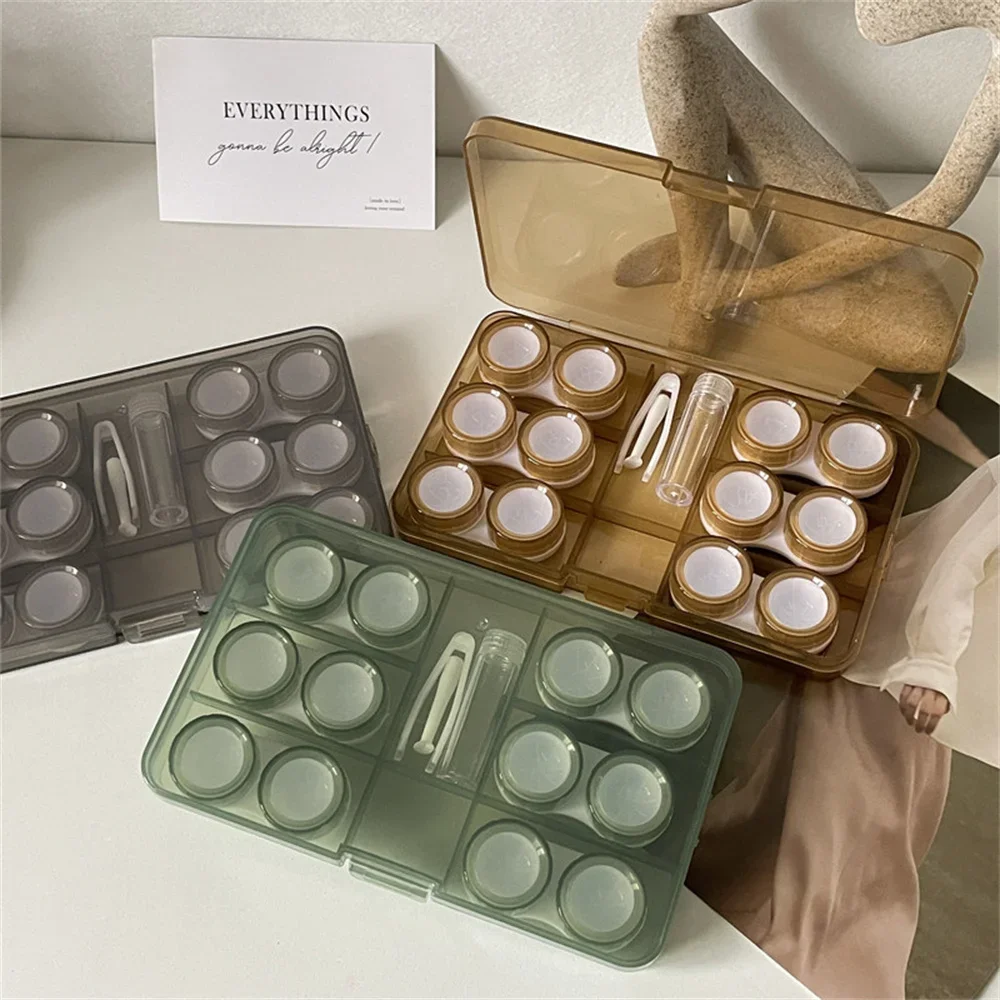 6 Pair Contact Lens Case Contact Lens Storage Box Portable Travel Contact Lenses Case Soak Container Lenses Box for Beauty Pupil image 3
