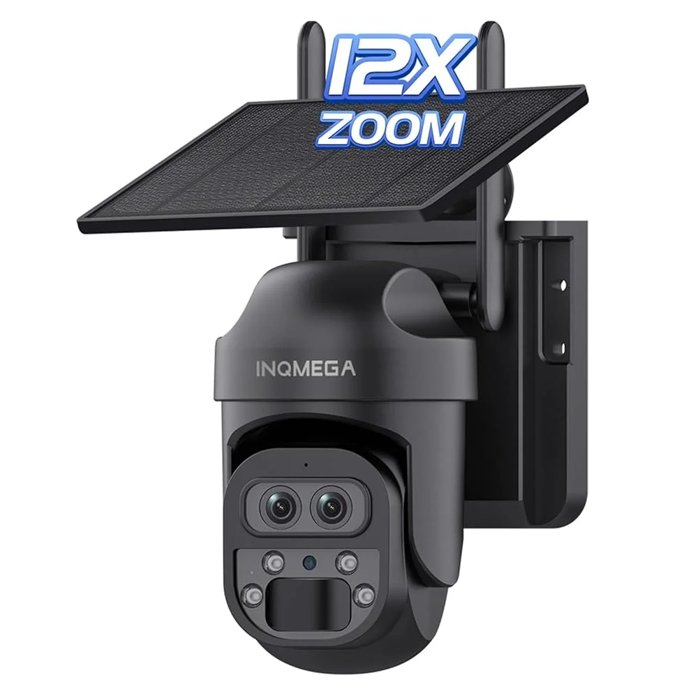 4G Solar Security Camera 12X ZOOM 6MP Outdoor 360° PTZ Security Camera Wireless WIFI  Night Vision PIR Motion Detection Video