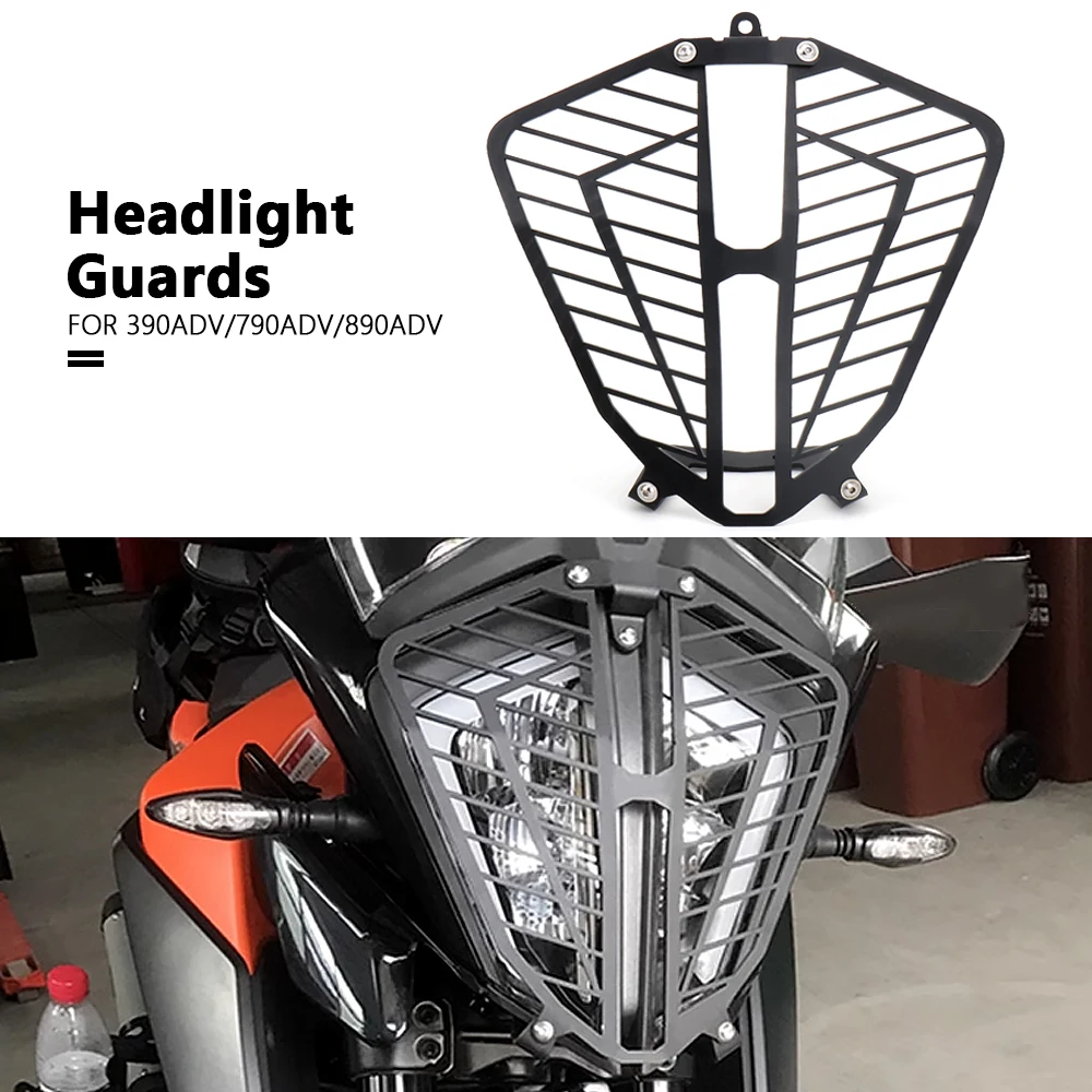 

For 890 Adventure R 790 ADV S 390 ADVENTURE Headlamp Protector Cover Motorcycle Accessories Black 890ADV 790ADV 390ADV 2019-