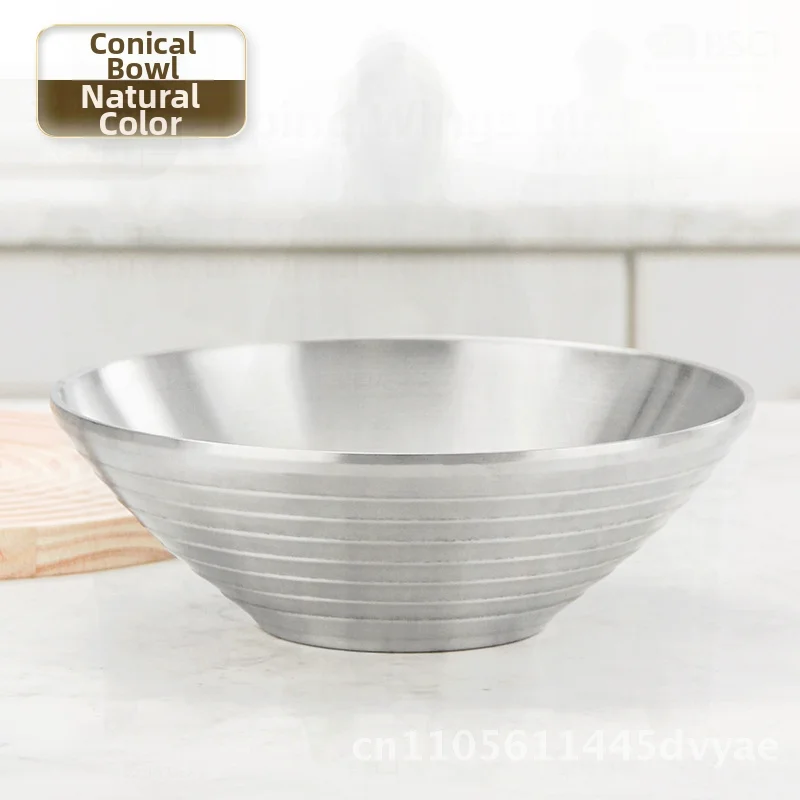 

Большая чаша из нержавеющей стали для лапши быстрого приготовления, салата, супа, высококачественная полированная чаша для рамена из нержавеющей стали 304, современный минимализм