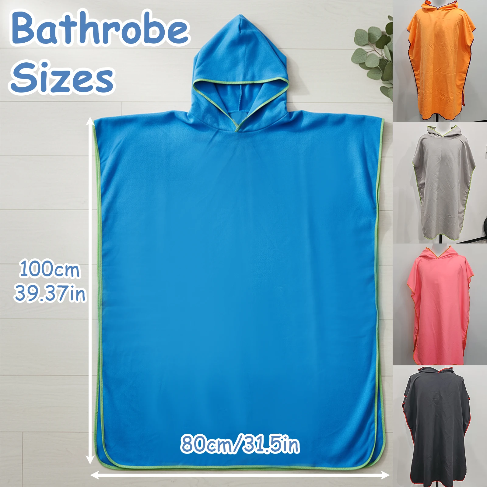 Unisex Ultra-Thin Quick-Dry Beach Poncho Lightweight Soft Portable Bathrobe for Surfing Swimming And Beach Use Carry-On Accessor