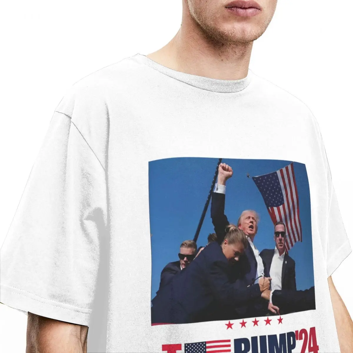 Arrested.Shot.Still Fighting Donald Trump T Shirt Male Pure Cotton T Shirts Summer Comfortable Tee Shirt Wholesale Oversize Top