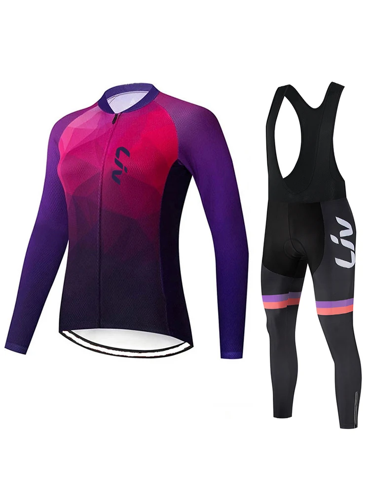 AliExpress NONE 2025 new LIV cycling sports cedar suit polyester fiber cycling jersey moisture wicking cycling bib sponge cushion cycling pants