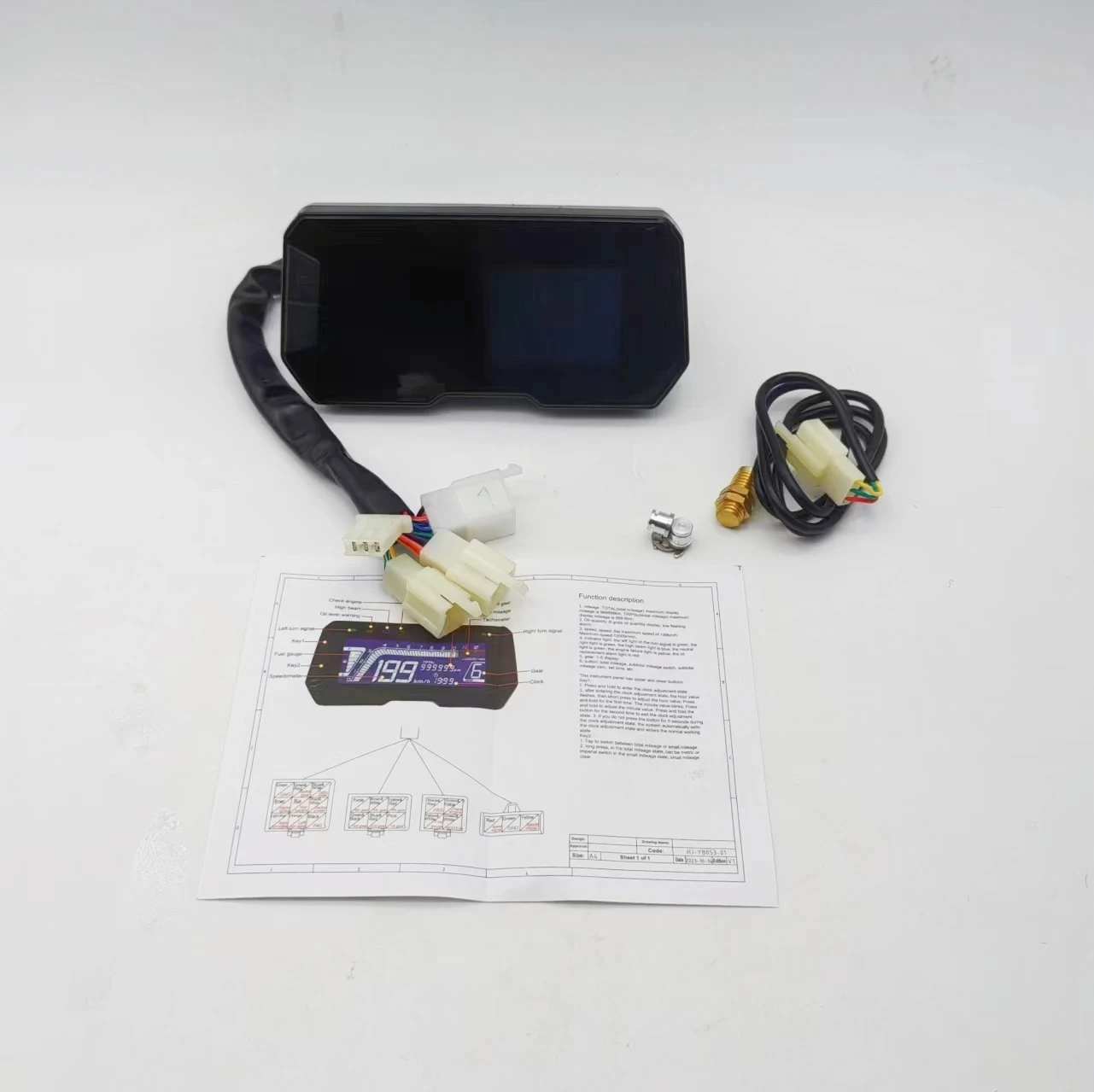 LED 12000RPM 6 Gear Universal Motorcycle LCD Digital Speedometer Backlight Motorcycle Odometer For 1, 2,4 Cylinders Meter