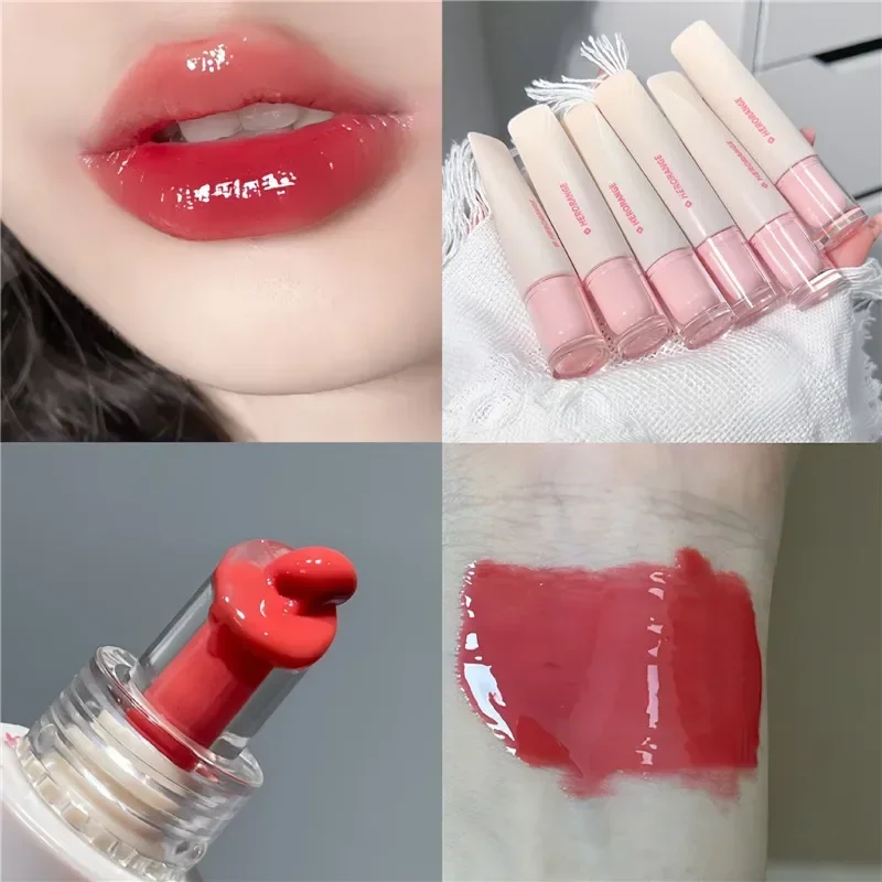 Jelly Lip Gloss Long Lasting Mirror Water Lip Glaze Colored Moisturizing Lipstick Crystal Shiny Lip Tint Korean Lips Care Makeup