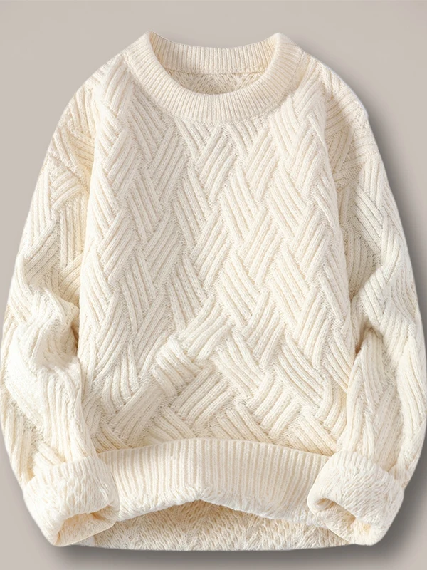 

Мужской утепленный вязаный свитер на флисовой подкладке для осени и зимы, базовый слой, теплый, модный, повседневный, из полиэфирного волокна, короткий рукав