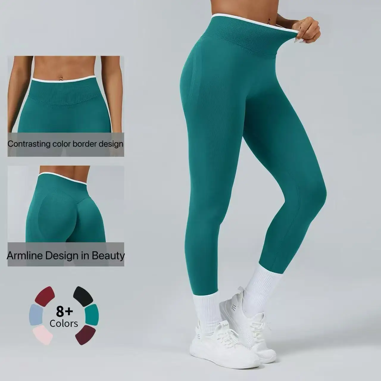 Women's Middle Waist Seamless Yoga Leggings Push-Up Sport Fitness Running Pants Hip Lift High Elastic Gym Leggings Sport Legging
