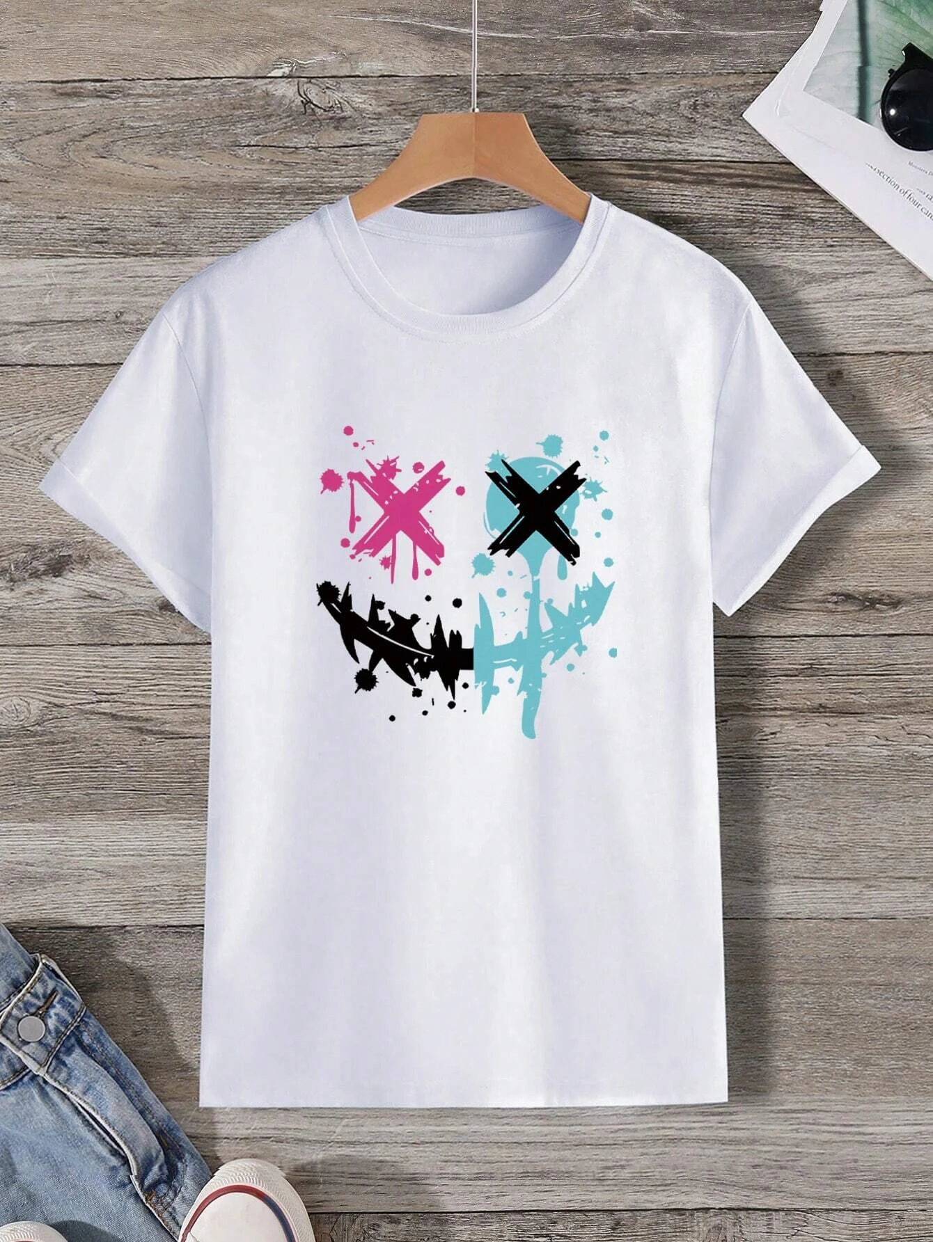  الرجال جولة الرقبة قصيرة الأكمام تي شيرت غير رسمي تنوعا للصيف الهيب هوب الشارع الشهير المتضخم قميص ملابس للرجال Y2k الملابس