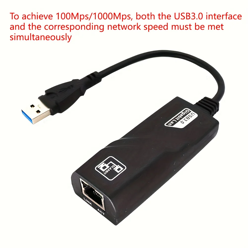 Adaptador Ethernet USB 3.0 de 1000Mbps/100Mbps, tarjeta de red RJ45, adecuado para PC/portátil, compatible con Smartthings, alimentación USB