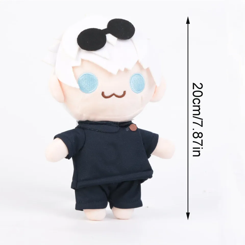 Xinchangda JJK Figurine en peluche Gojo Satoru douce version chat 15 cm Fushigura Megumi Anime Figurines en coton Figurine câlin oreiller canapé décoration de la maison