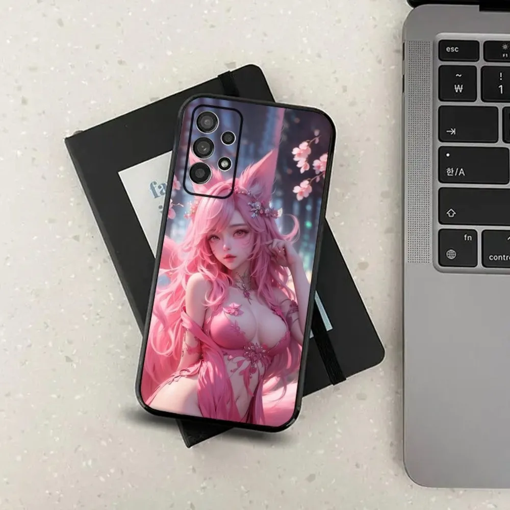 L-LOL KDA Ahri Phone Case For Samsung S24,S21,S22,S23,S30,Ultra,S20,Plus,Fe,Lite,Note,10,9,5G Black Soft Cover