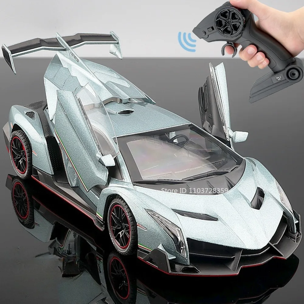 

1:24 VENENO LX570 Model Toy Cars Alloy Diecast Sound Light Doors Opened Remote Control Forward Popular Vehicles for Kids adults