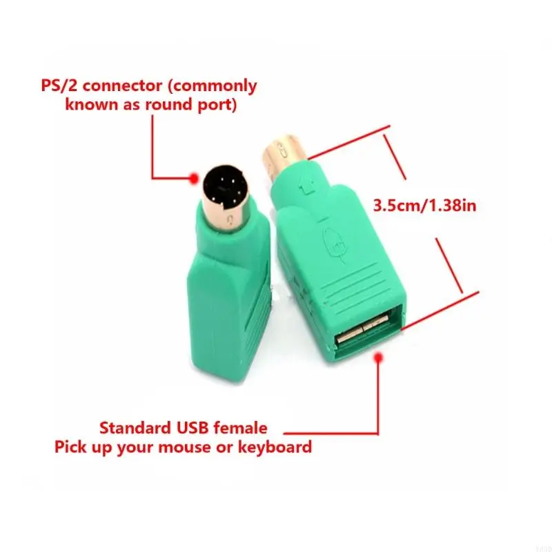 Y8AD Quality Keyboards to USB Female Adapter for Round Connectors Mouse and Keyboard No Driver Needed Solid Design