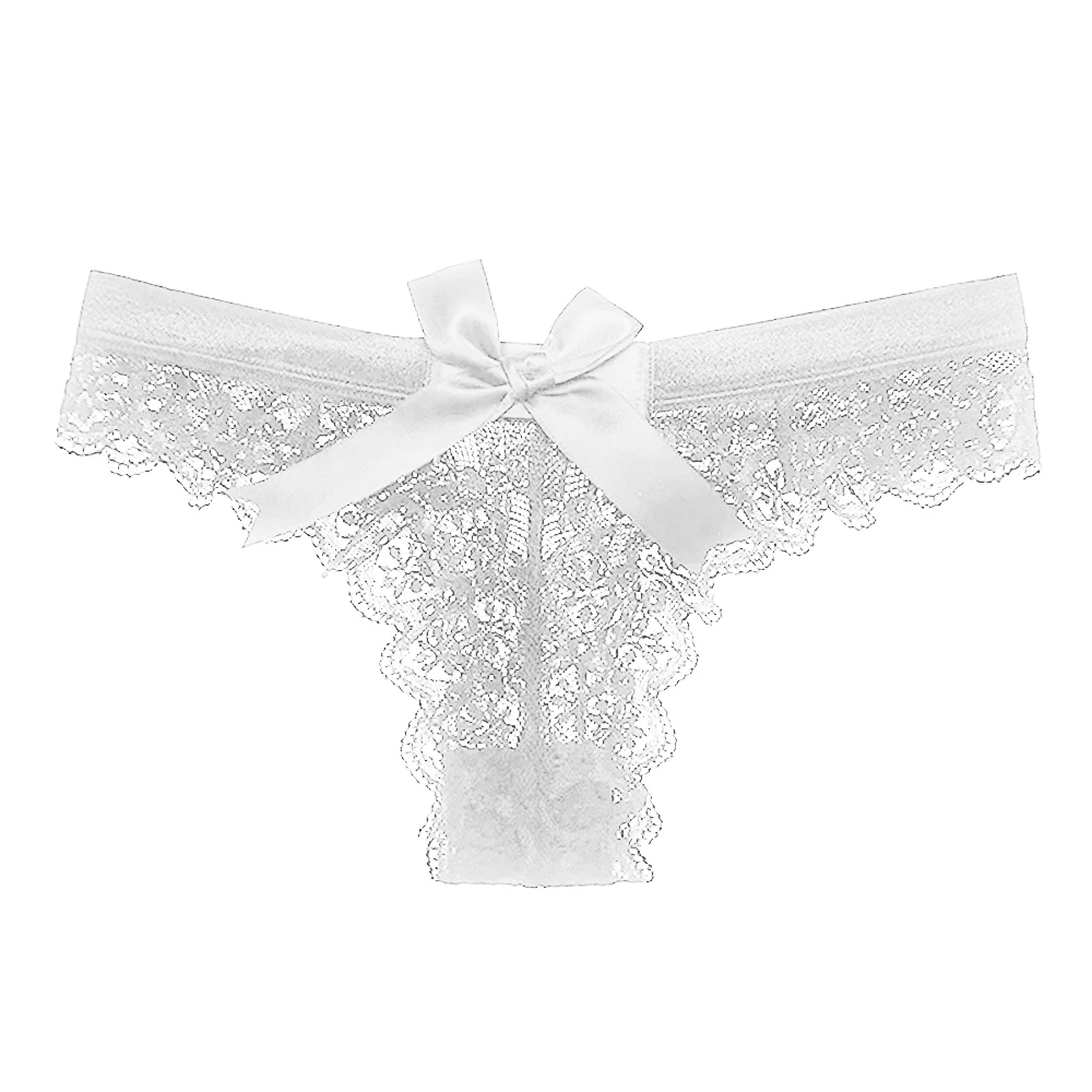 Damen Spitzen-Stringtanga mit niedriger Taille – transparente Dessous - zdjęcie 1