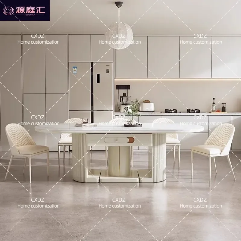 Automatic Mahjong Table Dual Purpose Dining Table Modern Simple Rock Slab Surface Multi Functional Mahjong Machine for Home