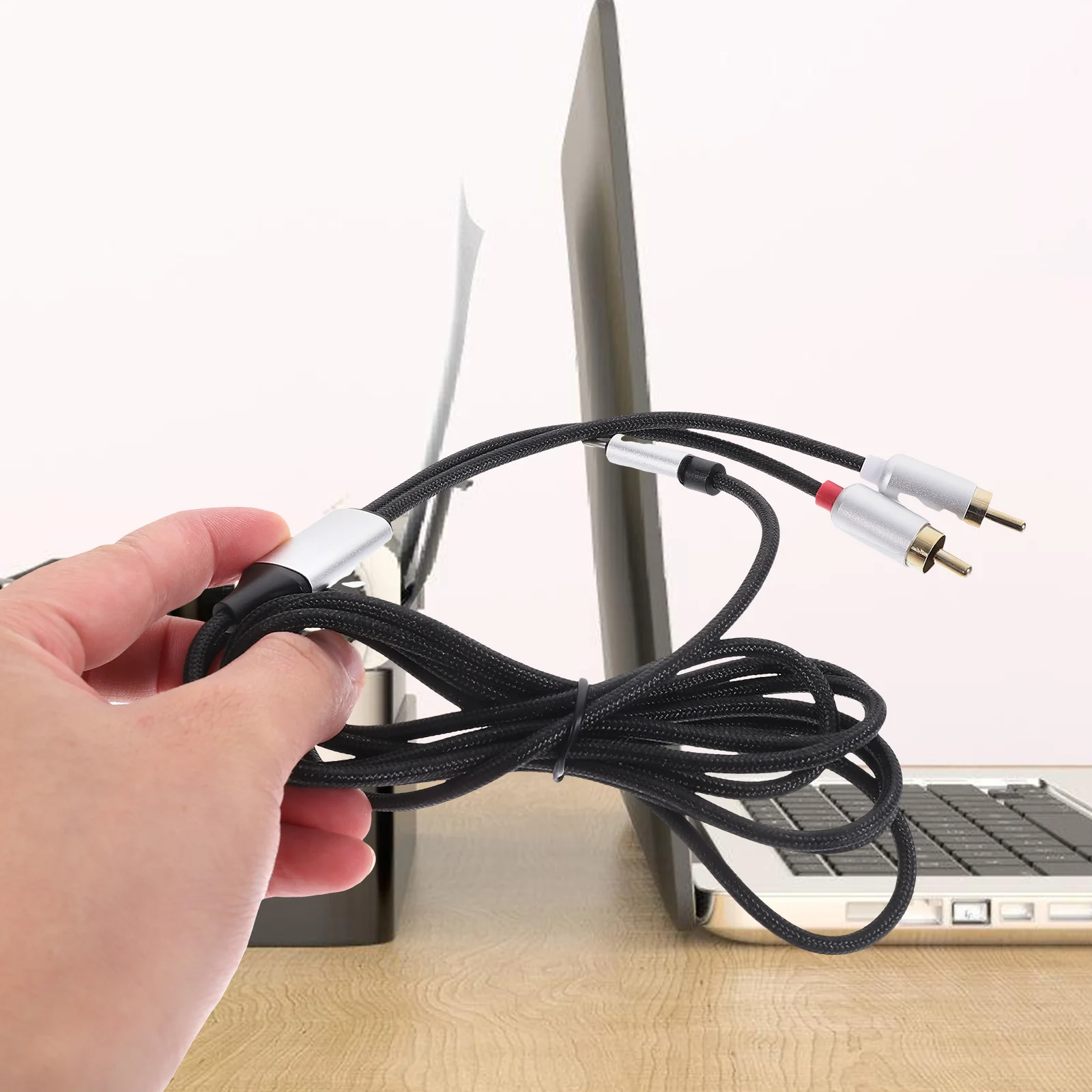 

USB C to Rca Audio Cable 2m Y Splitter Adapter Clear Sound Plug Play Durable Compact Multiple Devices Compatibility