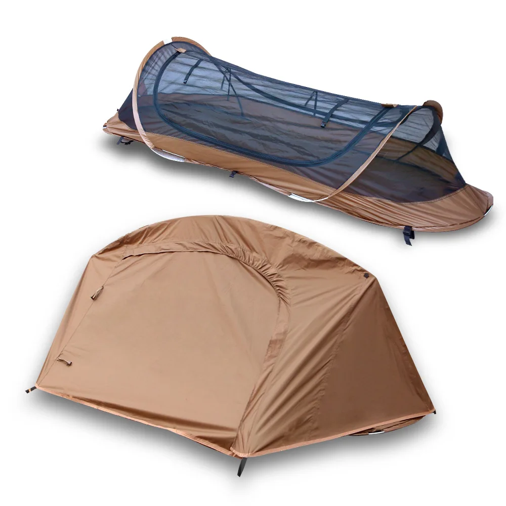 Single-Person Quick-Opening Outdoor Camping Tent Mosquito-Proof Tactical Design Customizable Features for Hiking Field Marching