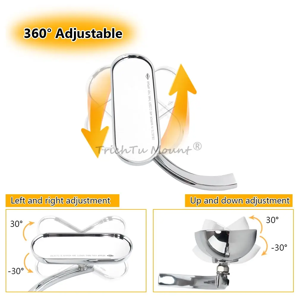 M8/M10 Motorcycle Rearview Mirror Side Handlebar Mirrors Aluminum For Harley Touring Kawasaki Vulcan Suzuki Honda Victory Indian view 3