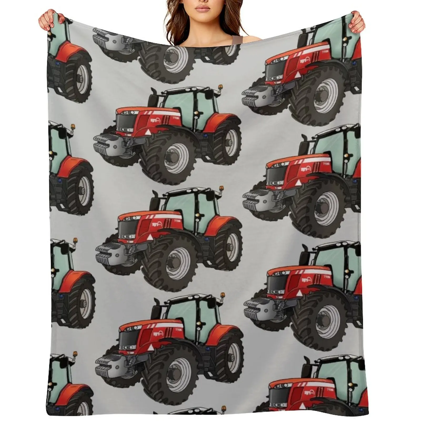 

Tractor Red Tractor Drawing Throw Blanket Polar Furrys Decorative Throw Shaggy Blankets