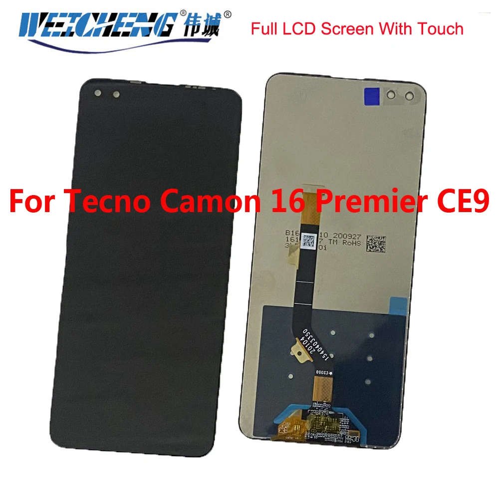 

Для Tecno Camon 16 Premier CE9 ЖК-дисплей с цифровым преобразователем сенсорного экрана для Tecno Camon 16 Premier CE9 Датчик дисплея