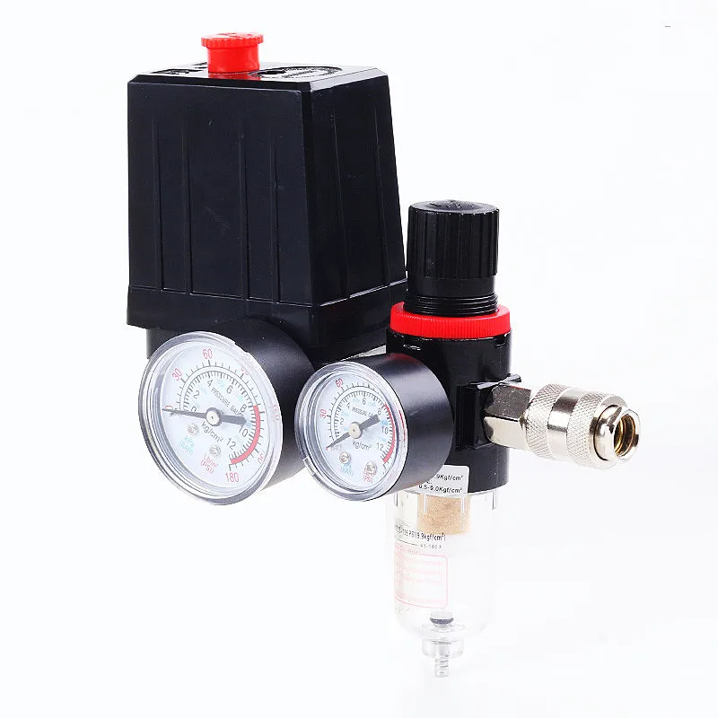 

Air Compressor 125PSI Automatic Pressure Switch Assembly With Pressure Regulating Valve Oil-Water Separator