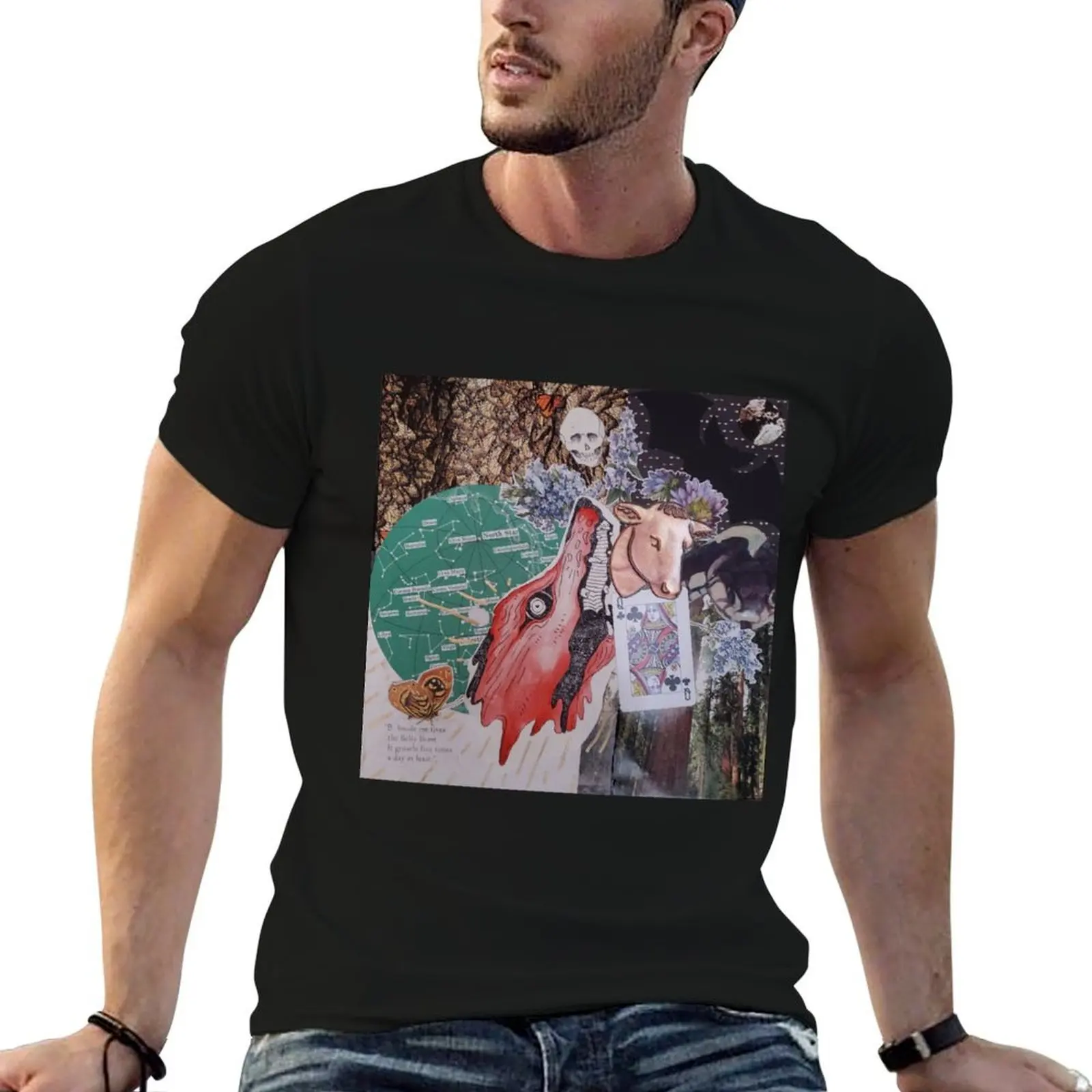 

Fox Collage T-Shirt mens graphic t shirts t shirts for man cotton T-Shirt