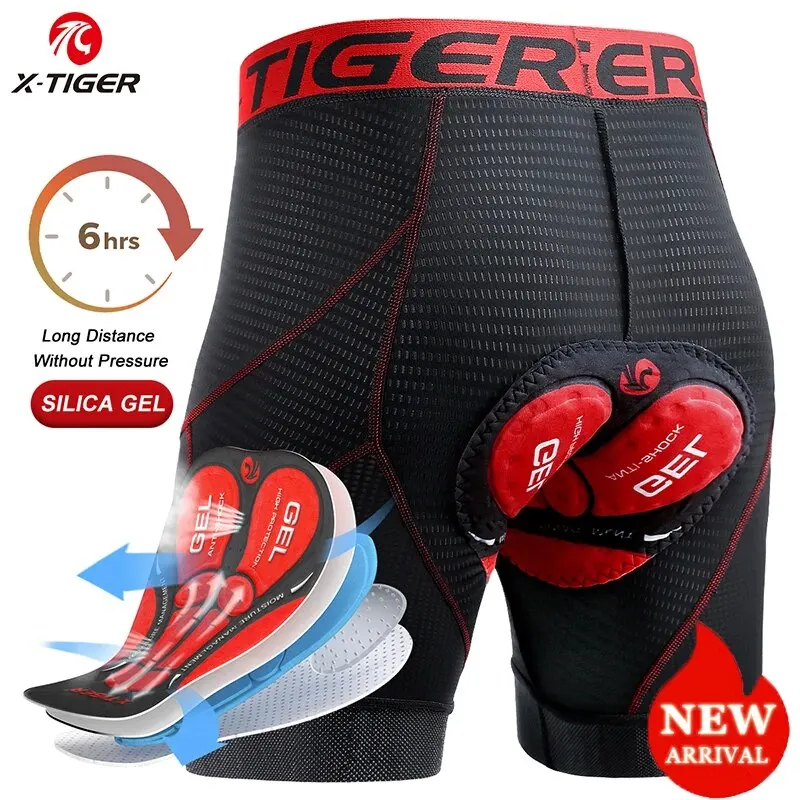 X-TIGER Radfahren Shorts Atmungsaktive Mesh Radfahren Unterwäsche Gel Pad Stoßfest MTB Bike Shorts Fahrrad Unterwäsche 6