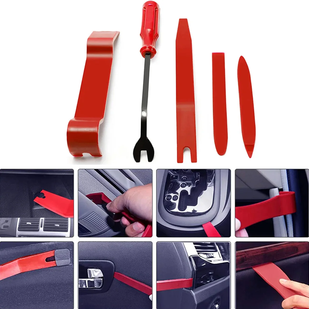 Auto Door Clip Panel Trim Removal Tools Kit Navigation Blades Disassembly Plastic Car Interior Repairing Plastic Pry Hand Tool