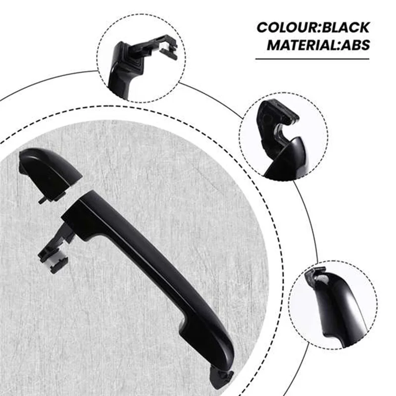 

4Pcs/Set Outside Exterior Door Handle Pull Assembly For Hyundai Elantra 2006 -2012 82651-2H000 82652-2H000 82651-2H010 Parts-ABQ