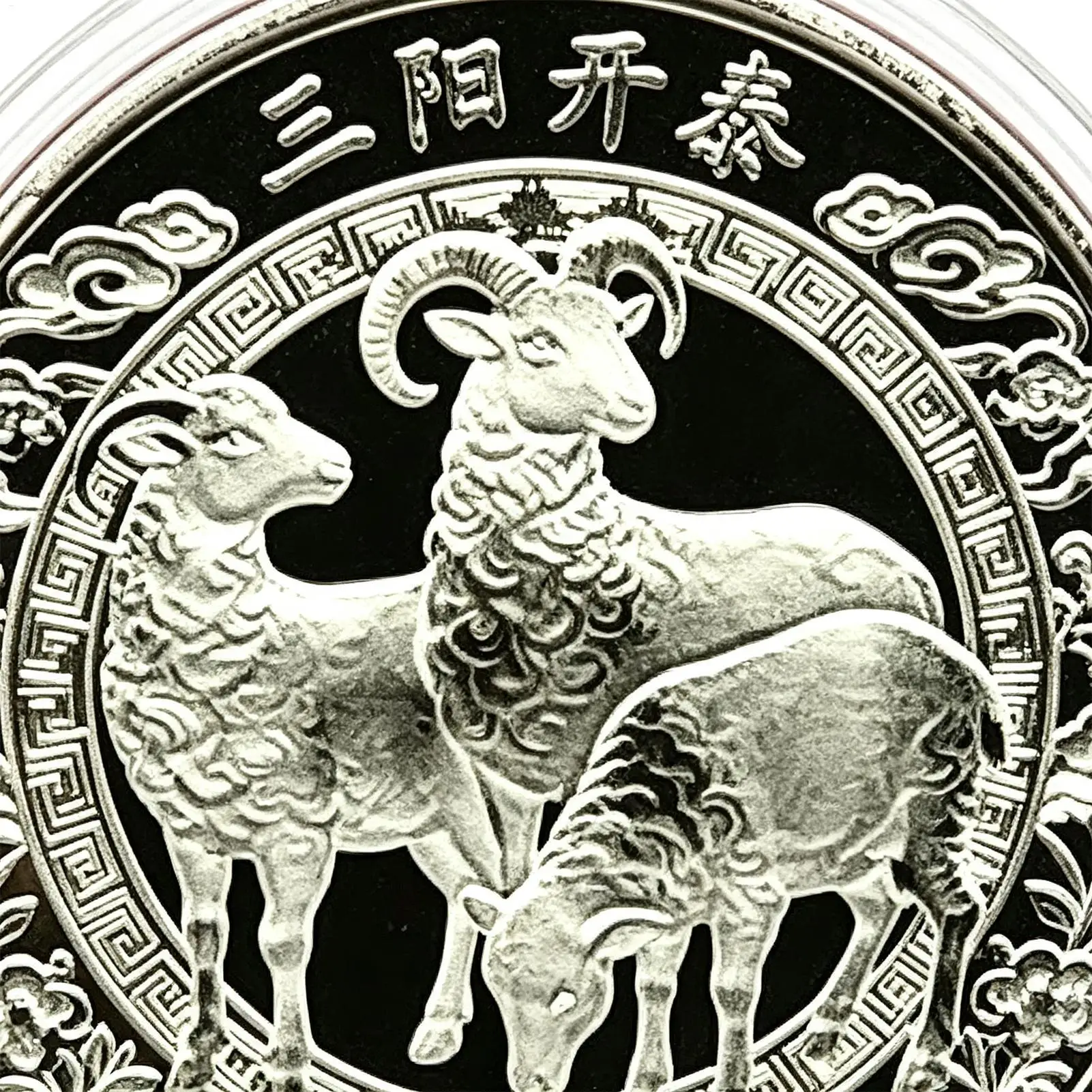 1PCS Chinese Zodiac Goat Lucky Coin 2027, Colorful Sheep Collectible Token, Lunar New Year Gift Souvenir, Feng Shui Wealth Coin