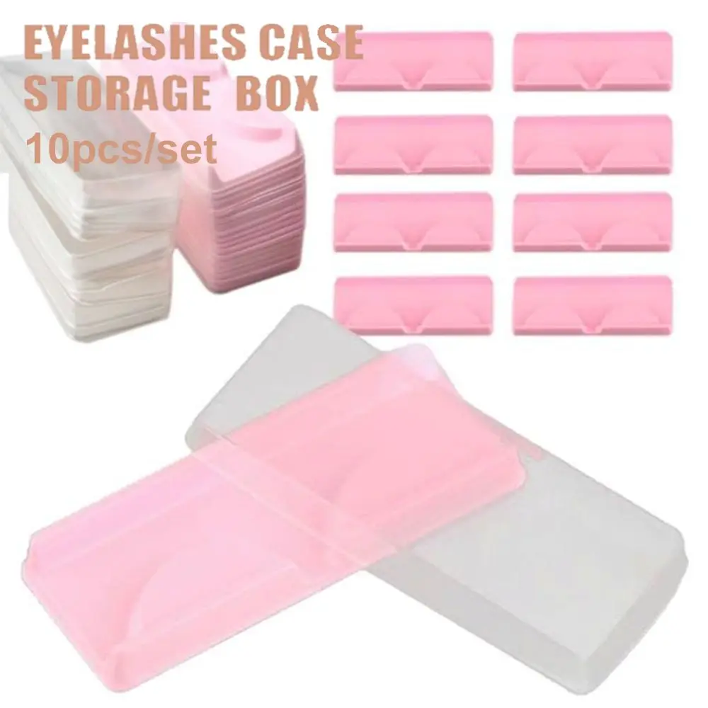 Beige Roze Portable voor Valse Wimpers Lege Plastic Wimpers Opbergdoos Container Verpakking Wimpers Lade