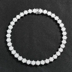 Hip Hop 15mm Bling CZ Stone Tennis Chain Choker Necklace Mens Women Iced Out Cuban Chain Necklaces Silver Color Jewelry