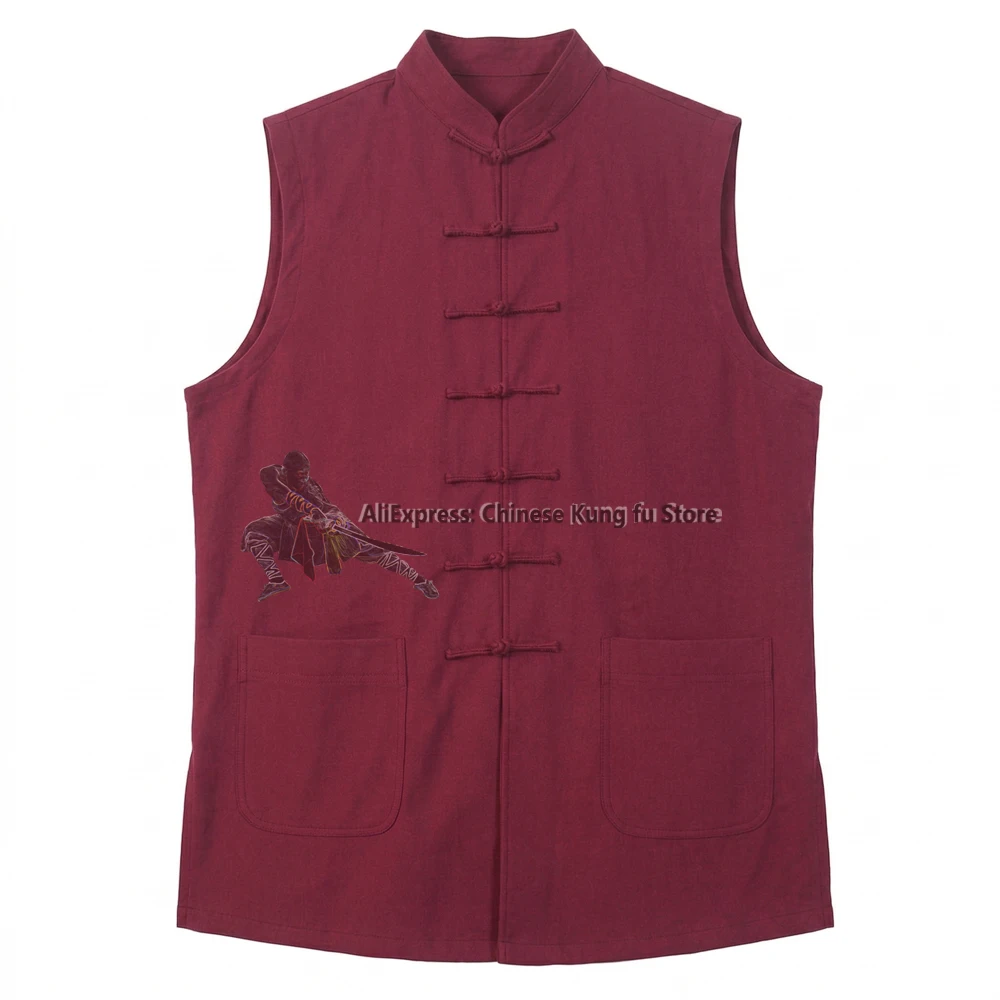 

Autumn Winter Chinese Kung fu Vest Tai Chi Jacket Wushu Martial arts Top Wing Chun Coat for 15 Colors Need Measurements